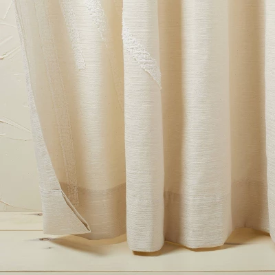 1pc Light Filtering Sunburst Window Curtain Panel Ivory - Opalhouse™ Designed With Jungalow™ 4 1pc Light Filtering Sunburst Window Curtain Panel Ivory - Opalhouse™ Designed With Jungalow™ - Image 2