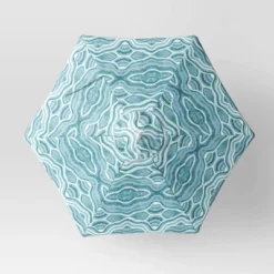 7.5'x7.5' Decorative Trim Scalloped Outdoor Market Umbrella Blue - Opalhouse™ Designed With Jungalow™ -Opalhouse GUEST 3480178a 70b9 4096 bef0 b5fe8b7a355b