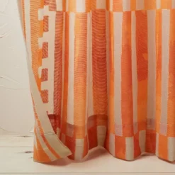 1pc Sheer Ophelia Printed Burnout Window Curtain Panel Orange - Opalhouse™ Designed With Jungalow™ -Opalhouse GUEST c637609a 3c1b 4fce 9385 33c74a0c5173