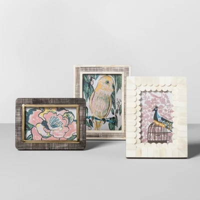 5" X 7" Scratched Bone Photo Frame Light Brown - Opalhouse™ 5 5" X 7" Scratched Bone Photo Frame Light Brown - Opalhouse™ - Image 3